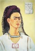 Frida Kahlo Self-Portrait Dedicated to Sigmund Firestone painting
